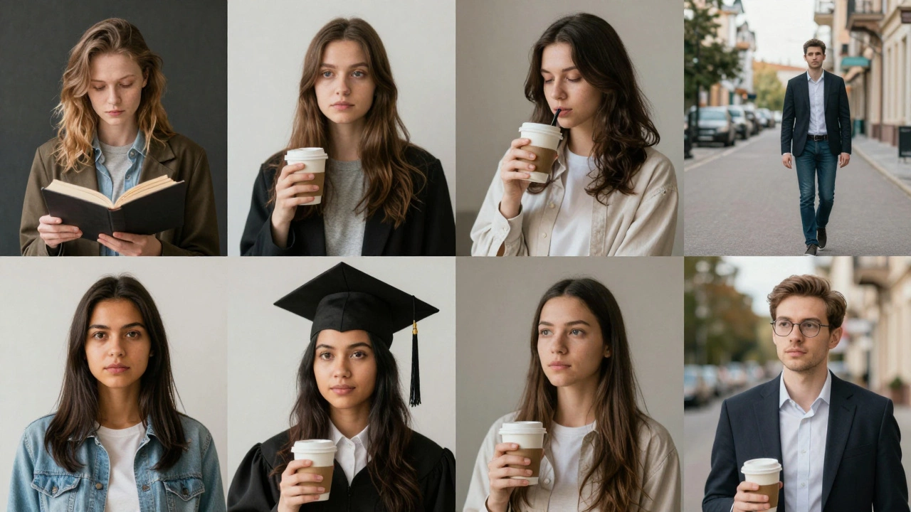 Diverse individuals from different backgrounds, portrayed with dignity in quiet, everyday moments.